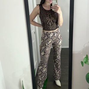 Vintage Sequin Mesh Crop Top